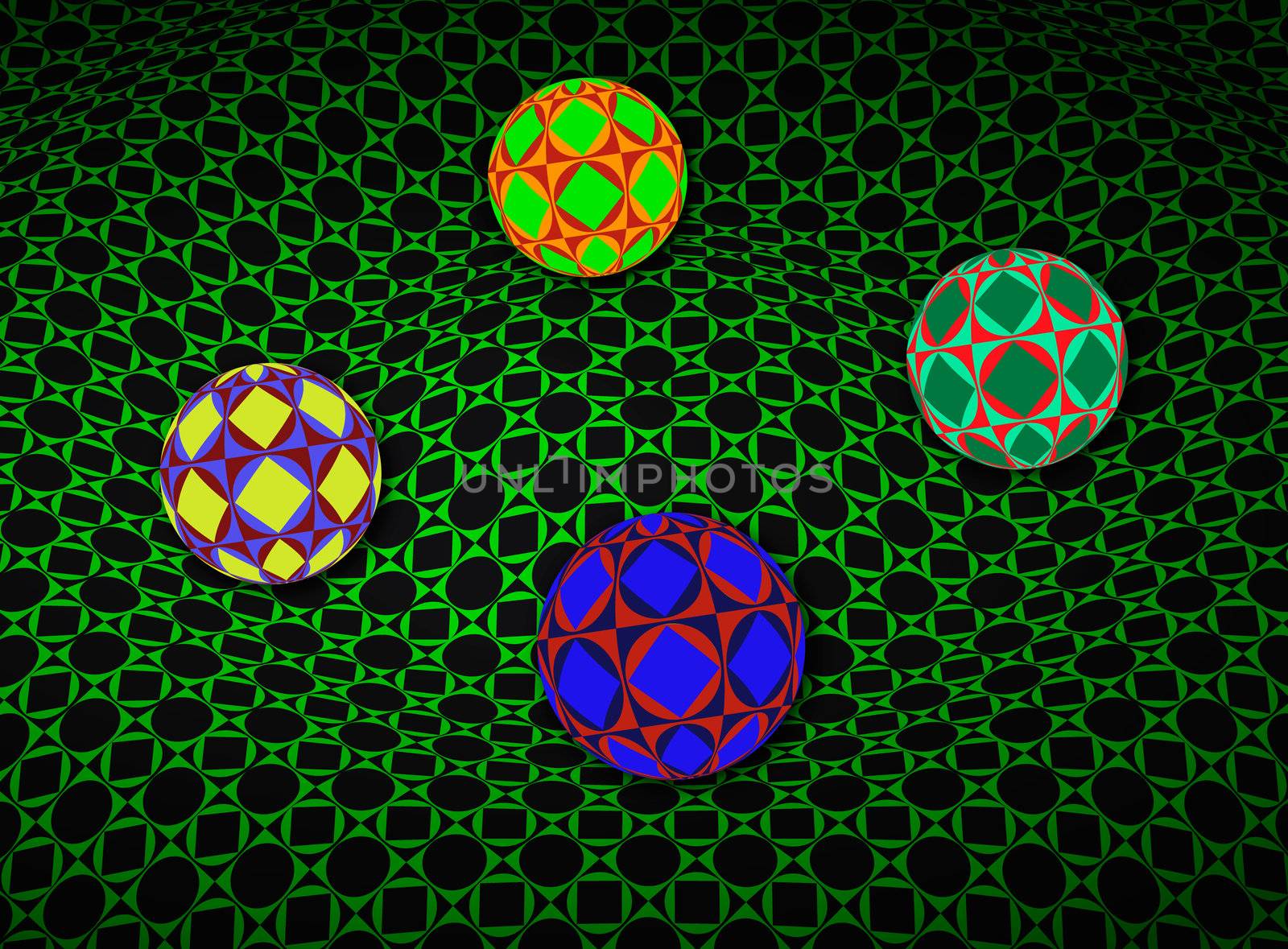 Spheres Over 3D Green Surface by ankarb