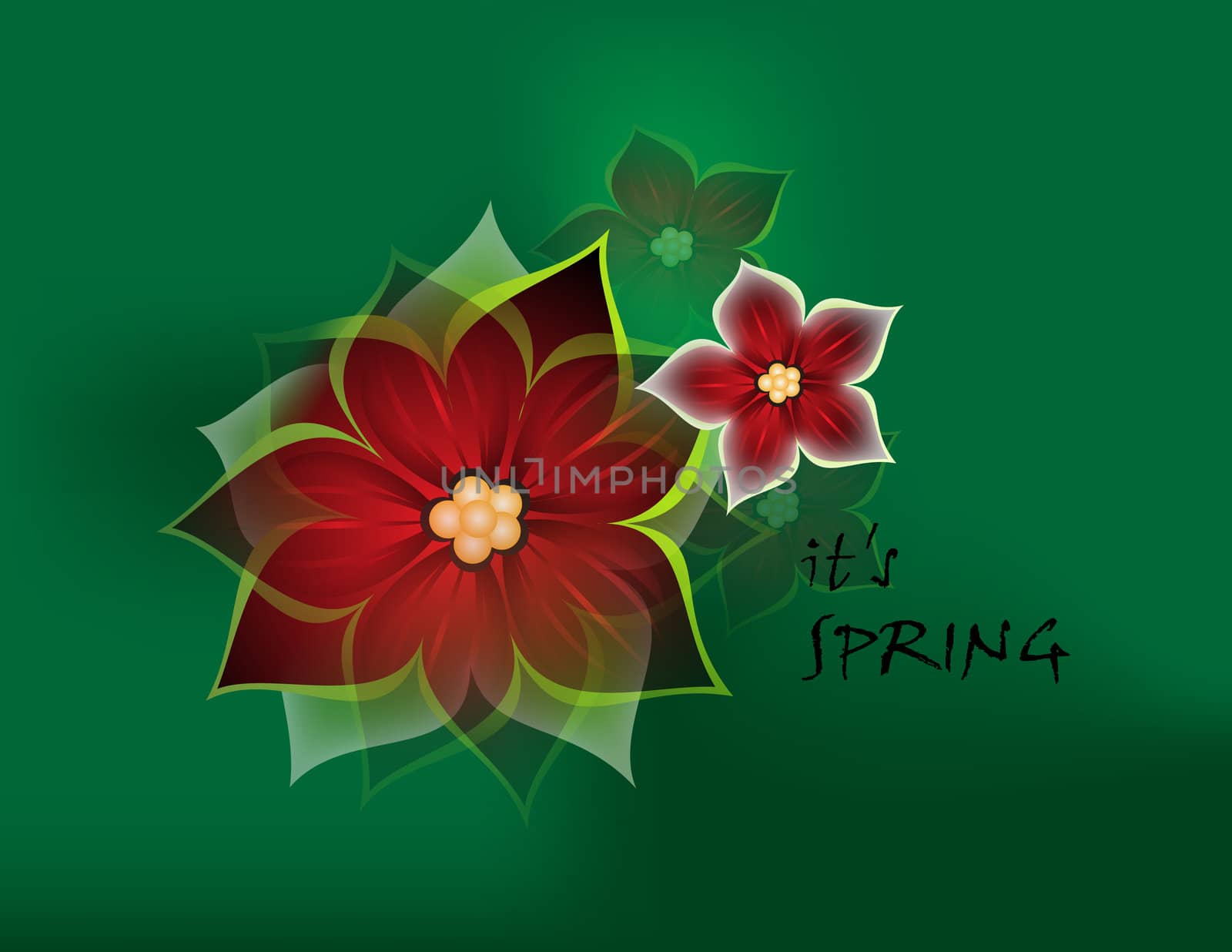 Flower art at green background