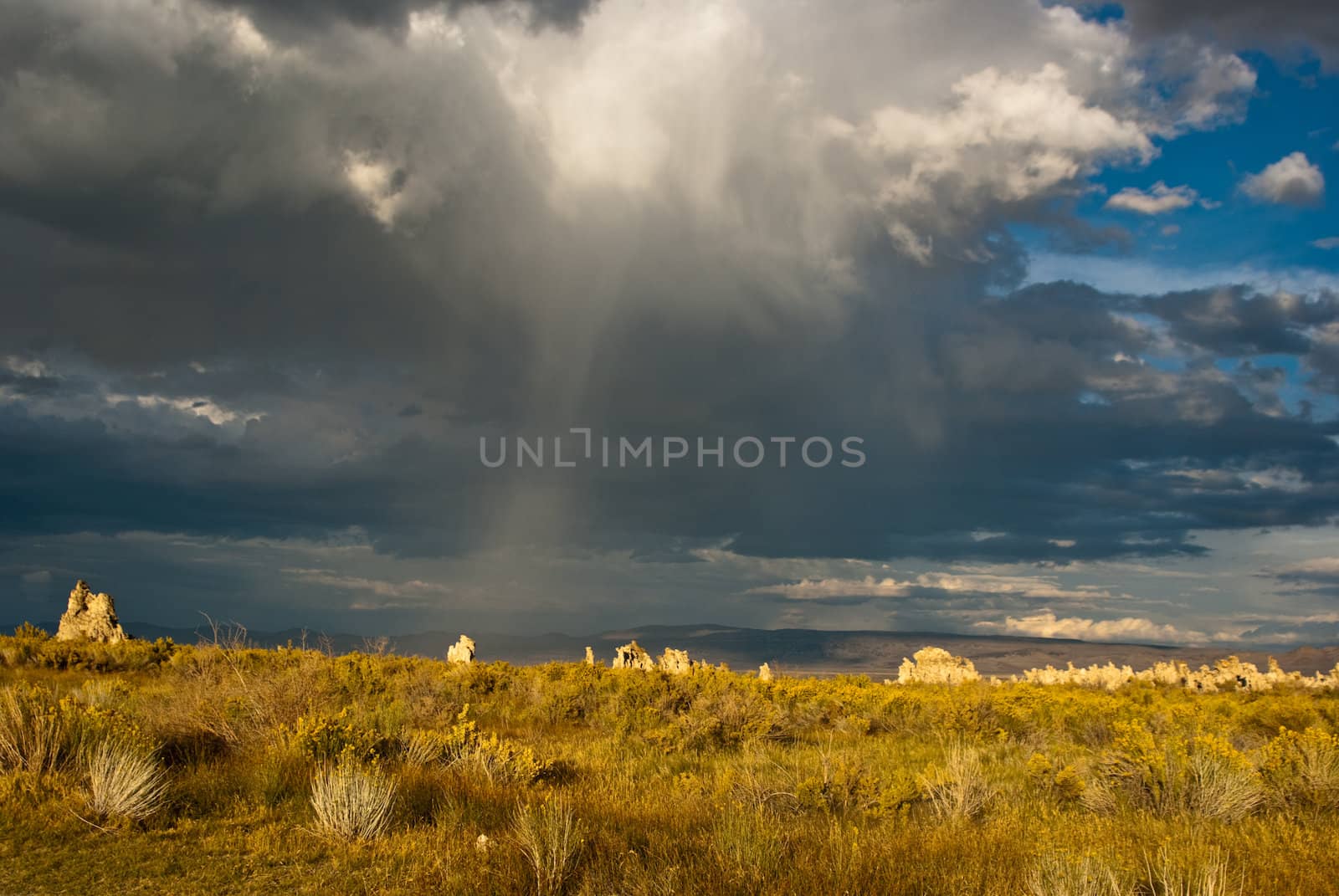 Stormy sky over Mono Lake California by emattil