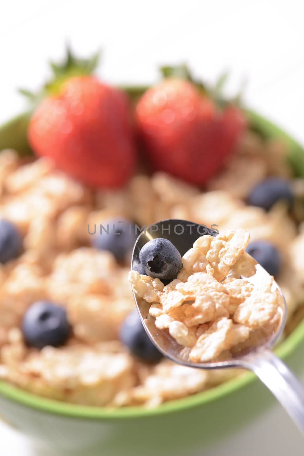 Cereal with Blueberries and Strawberries