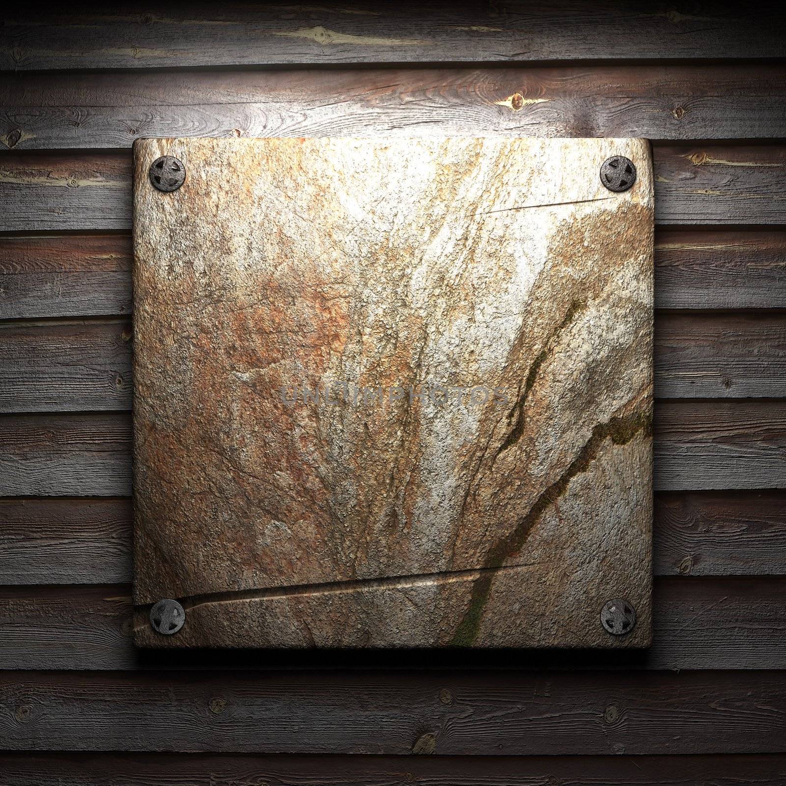 stone plate on wall