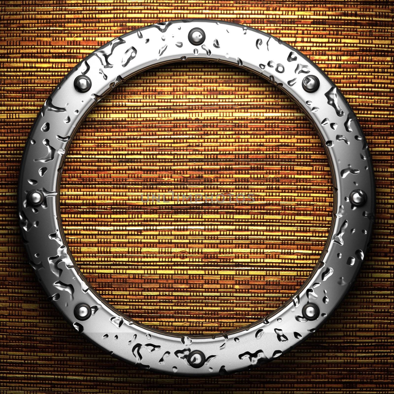 metal on wooden wall