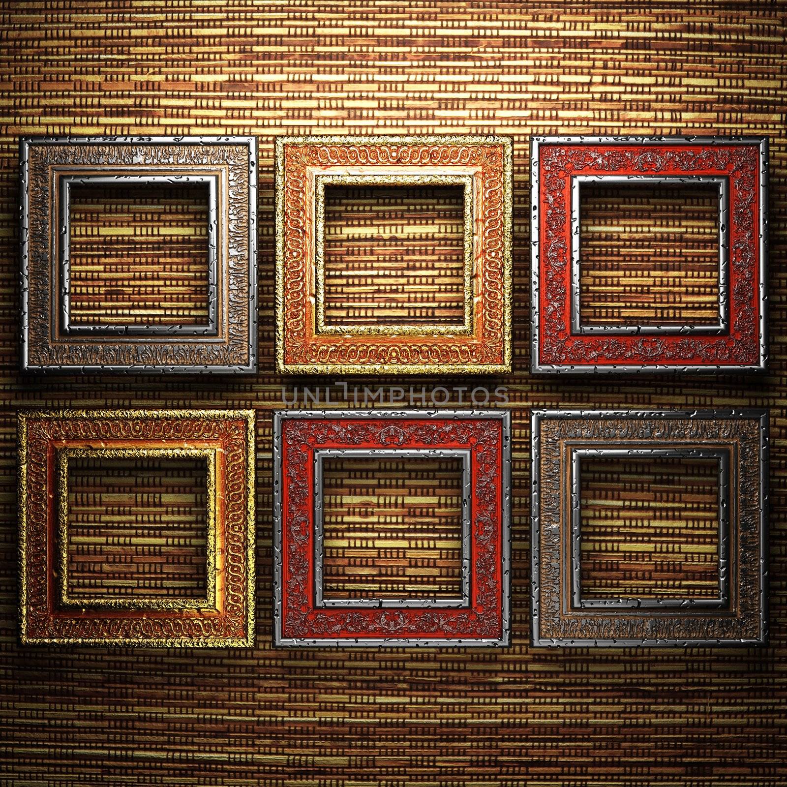 Antique ornament frame made in 3d