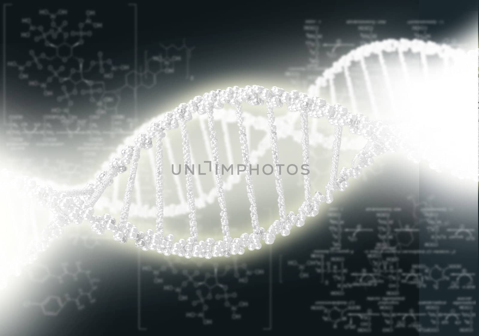 DNA helix against the colored background, scientific conceptual background