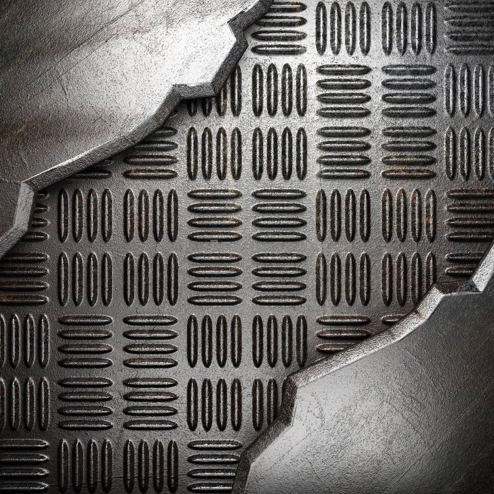 metal on wall made in 3d
