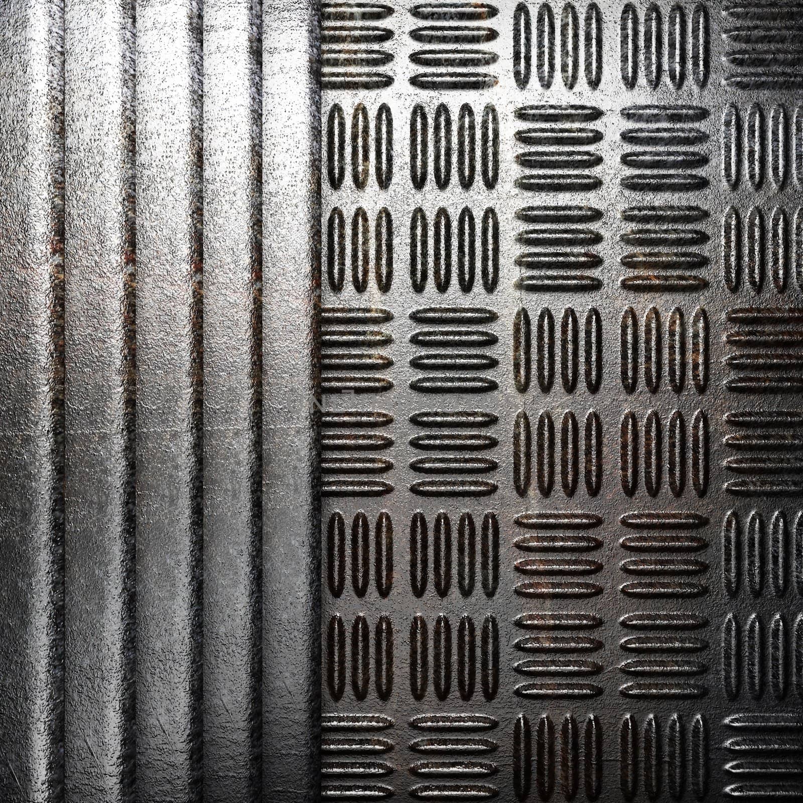 metal on wall made in 3d