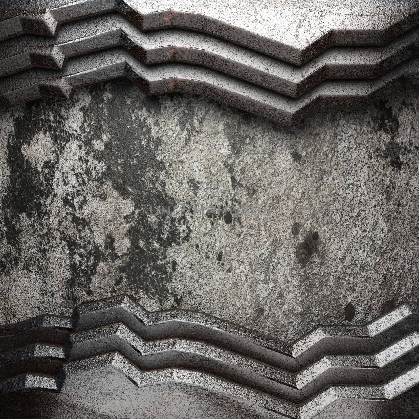 metal on wall made in 3D