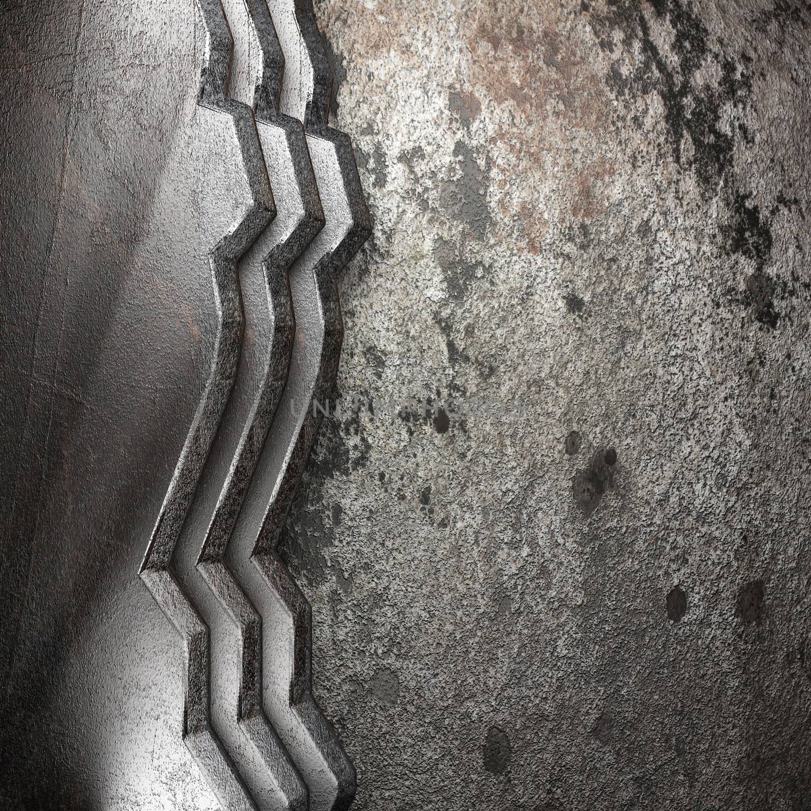 metal on wall made in 3D