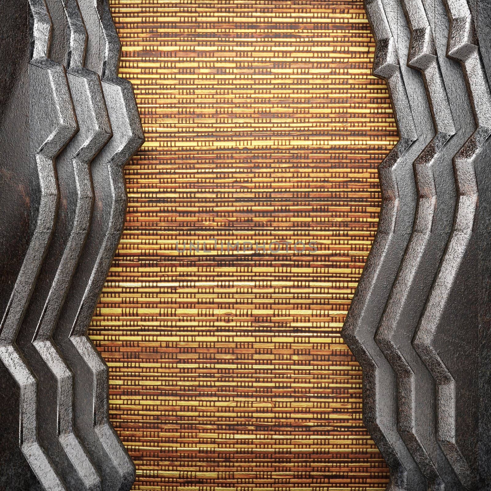 metal on wall made in 3d