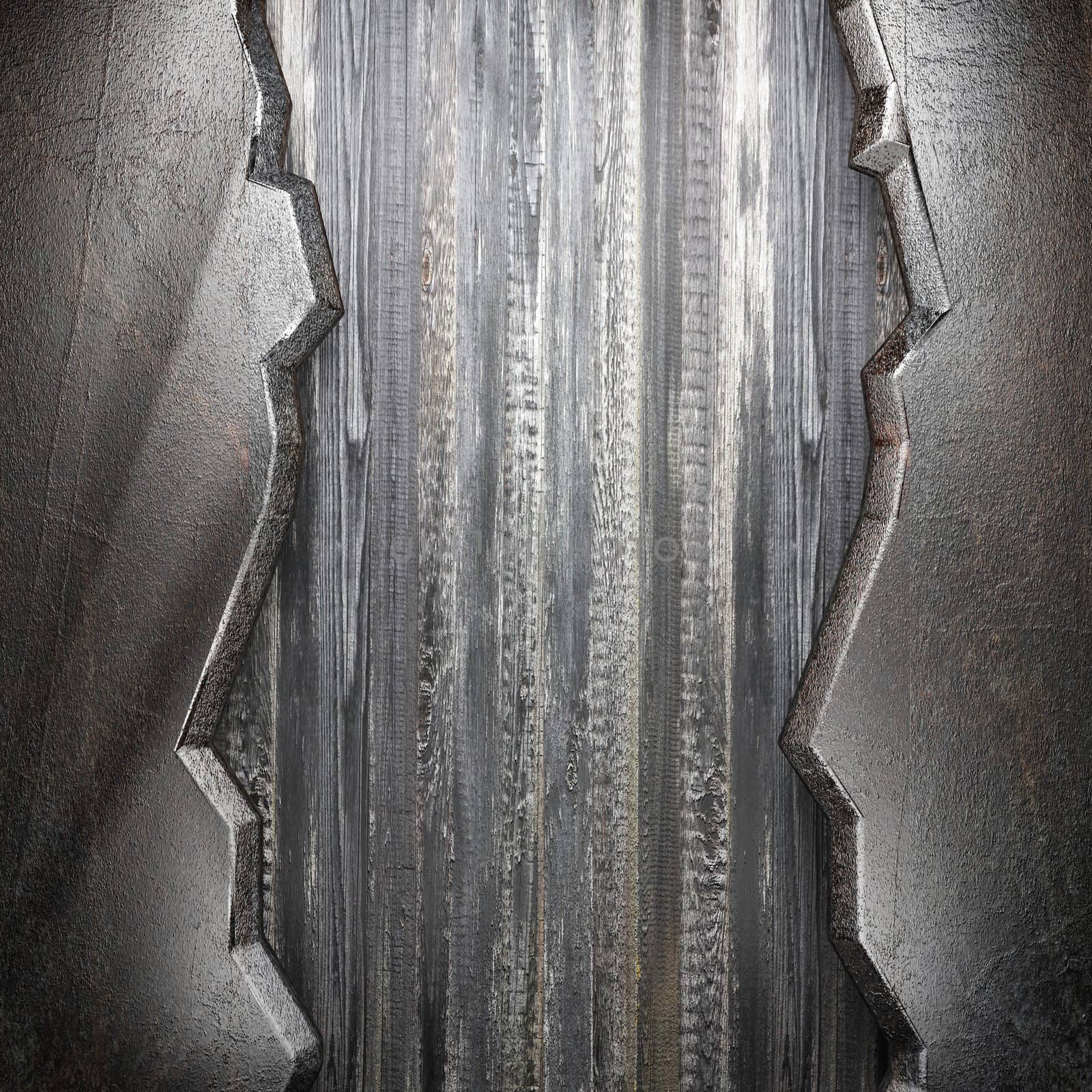 metal on wall made in 3d
