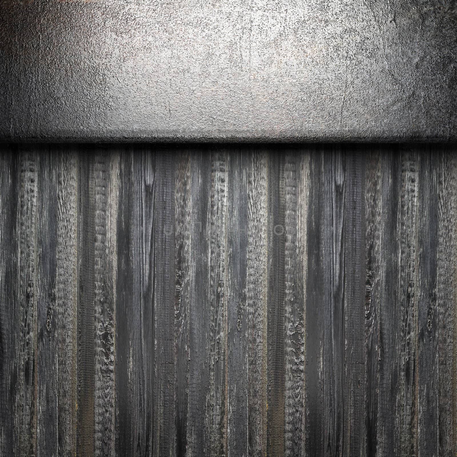 metal on wall made in 3d
