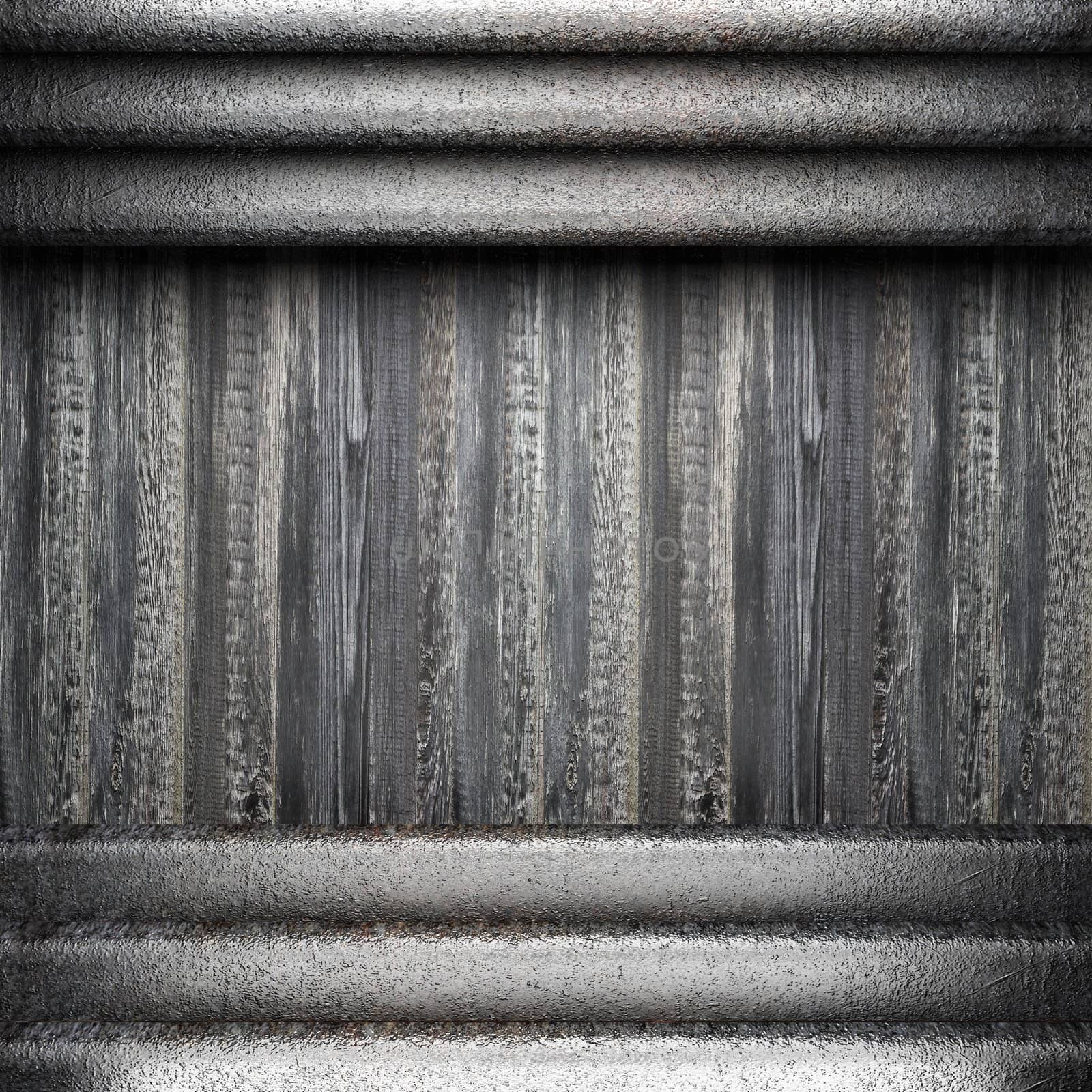 metal on wall made in 3d