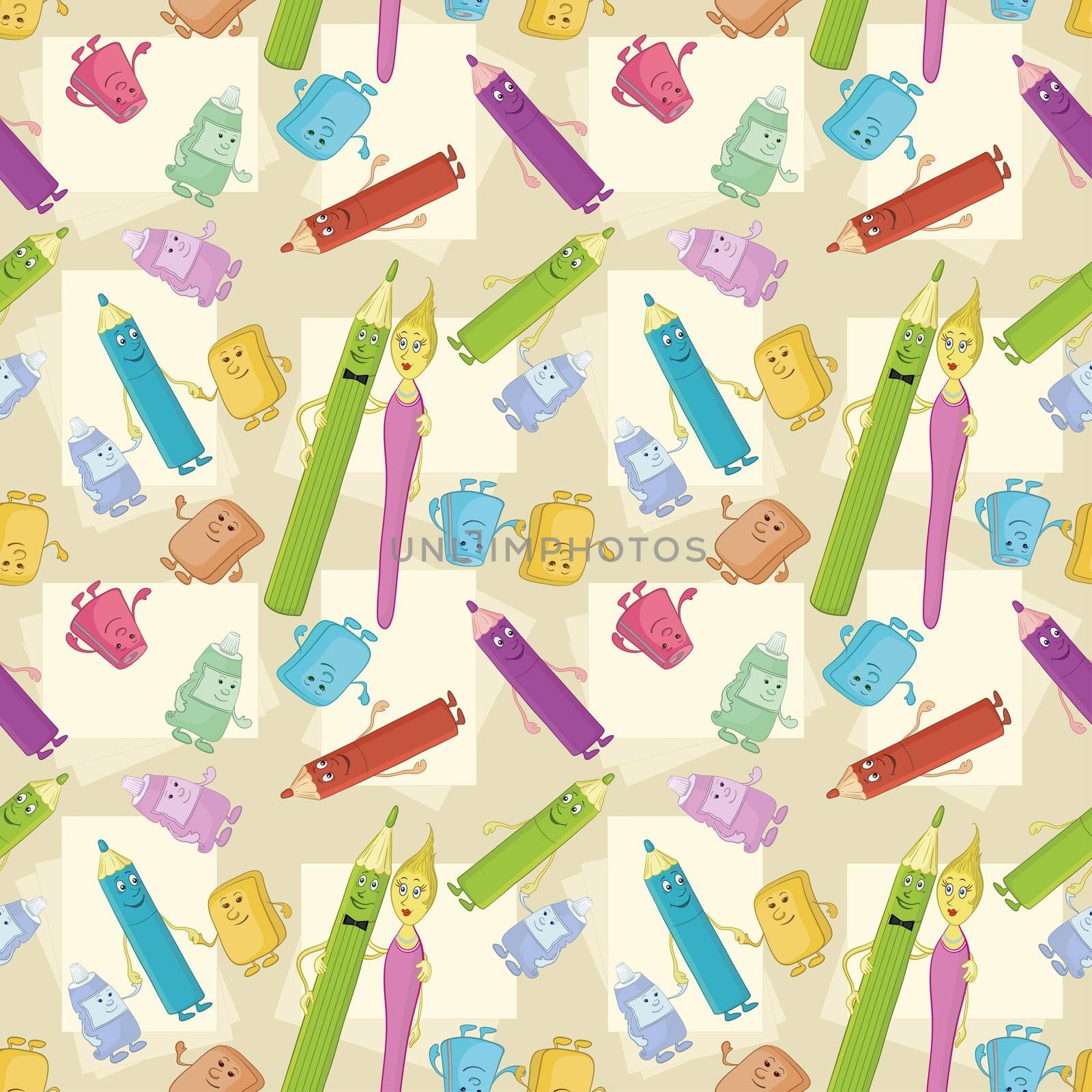 Seamless background, stationery by alexcoolok