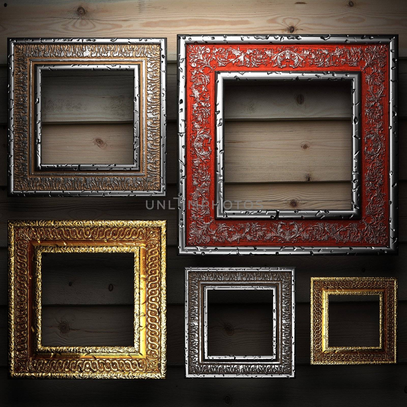 Antique ornament frame made in 3d