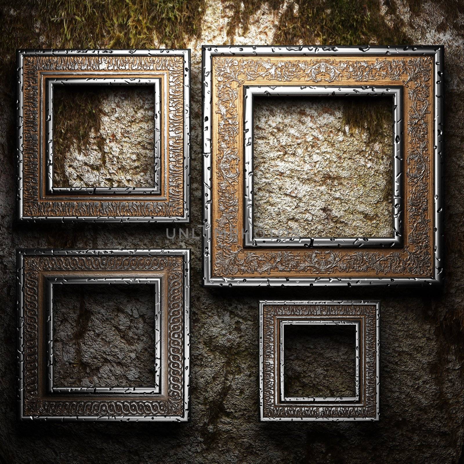 Antique ornament frame made in 3d