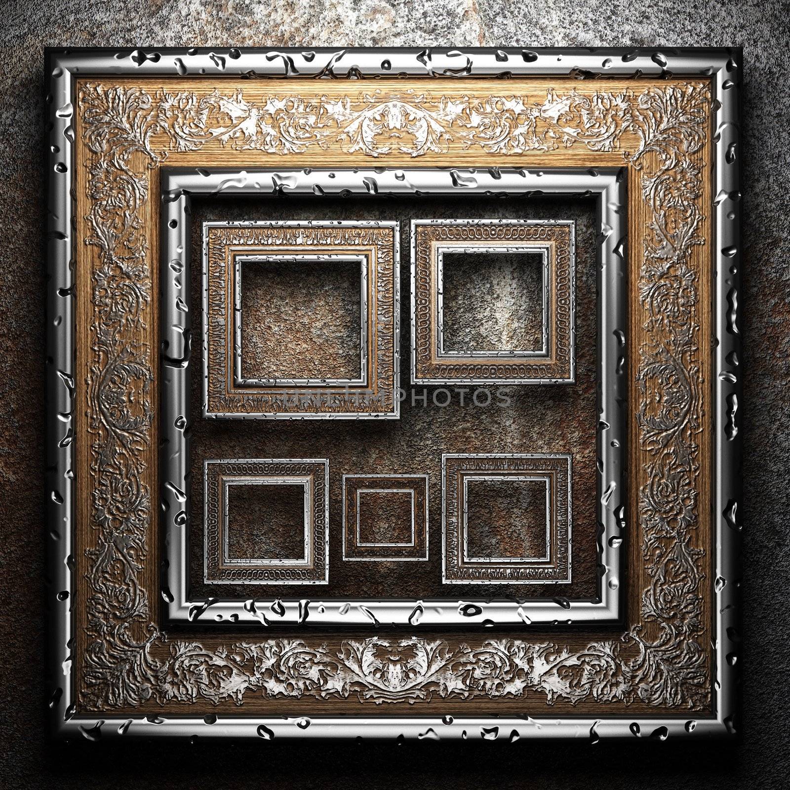 Antique ornament frame made in 3d
