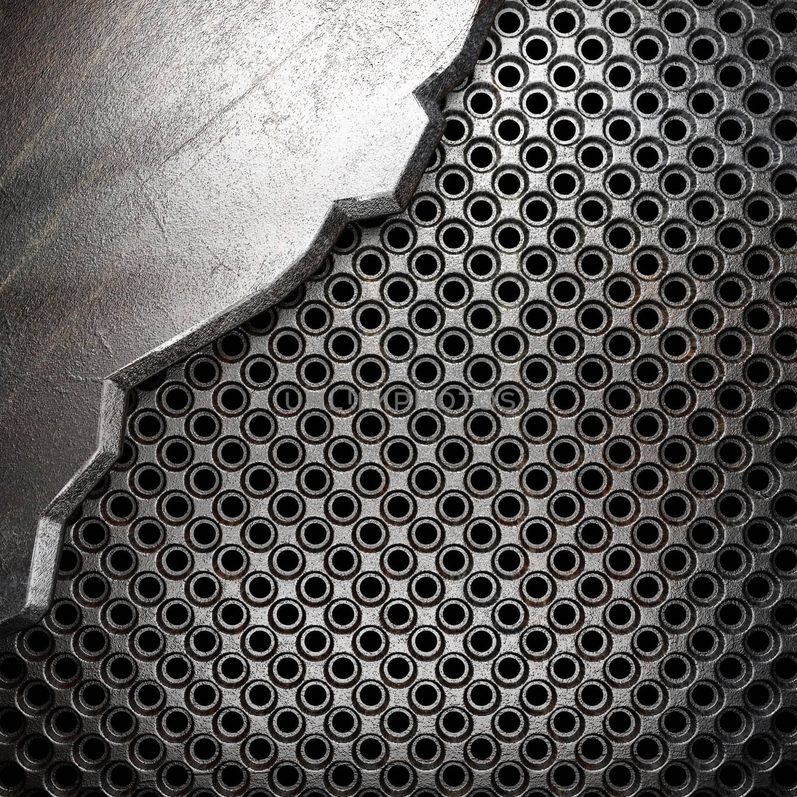 metal on wall made in 3d