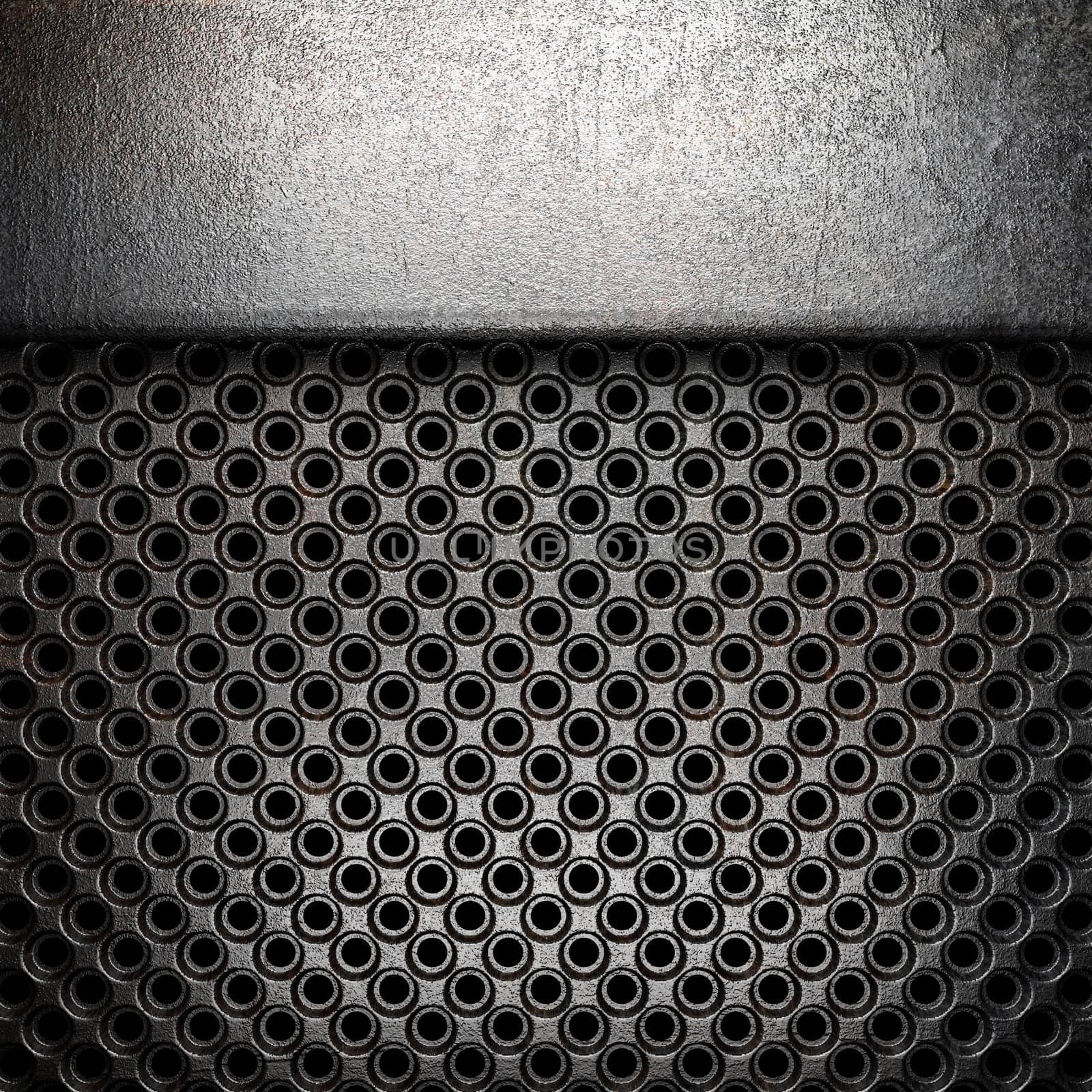 metal on wall made in 3d