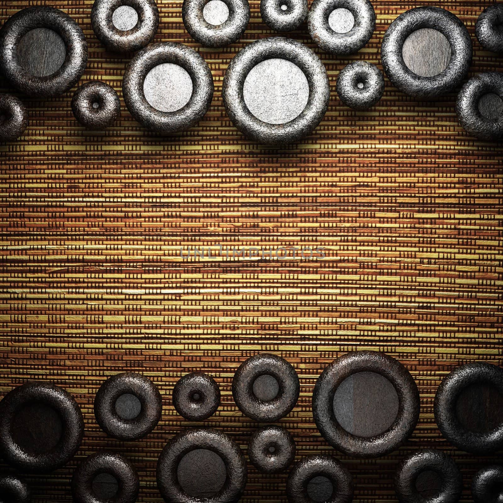metal on wall made in 3d