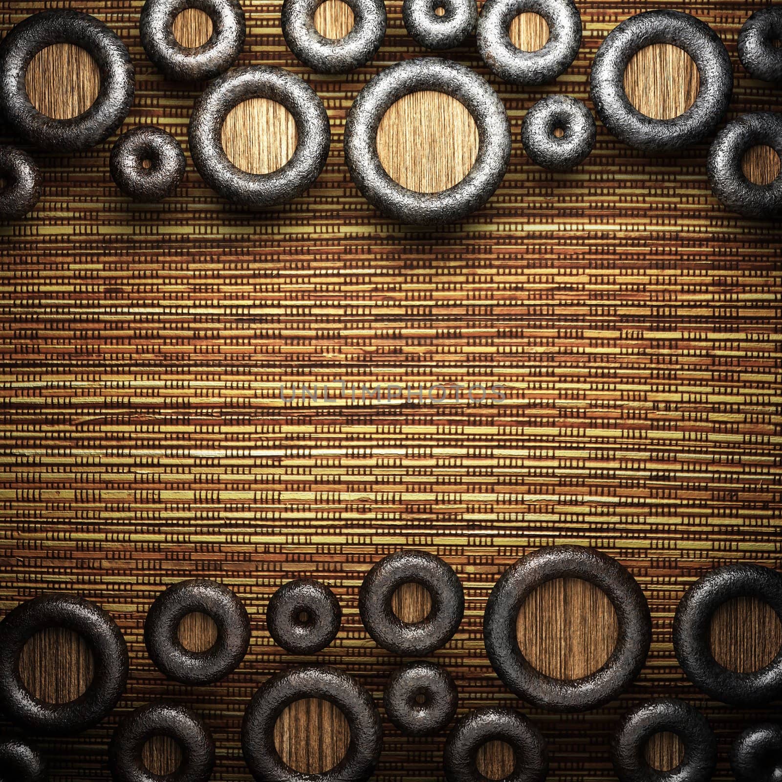 metal on wall made in 3d