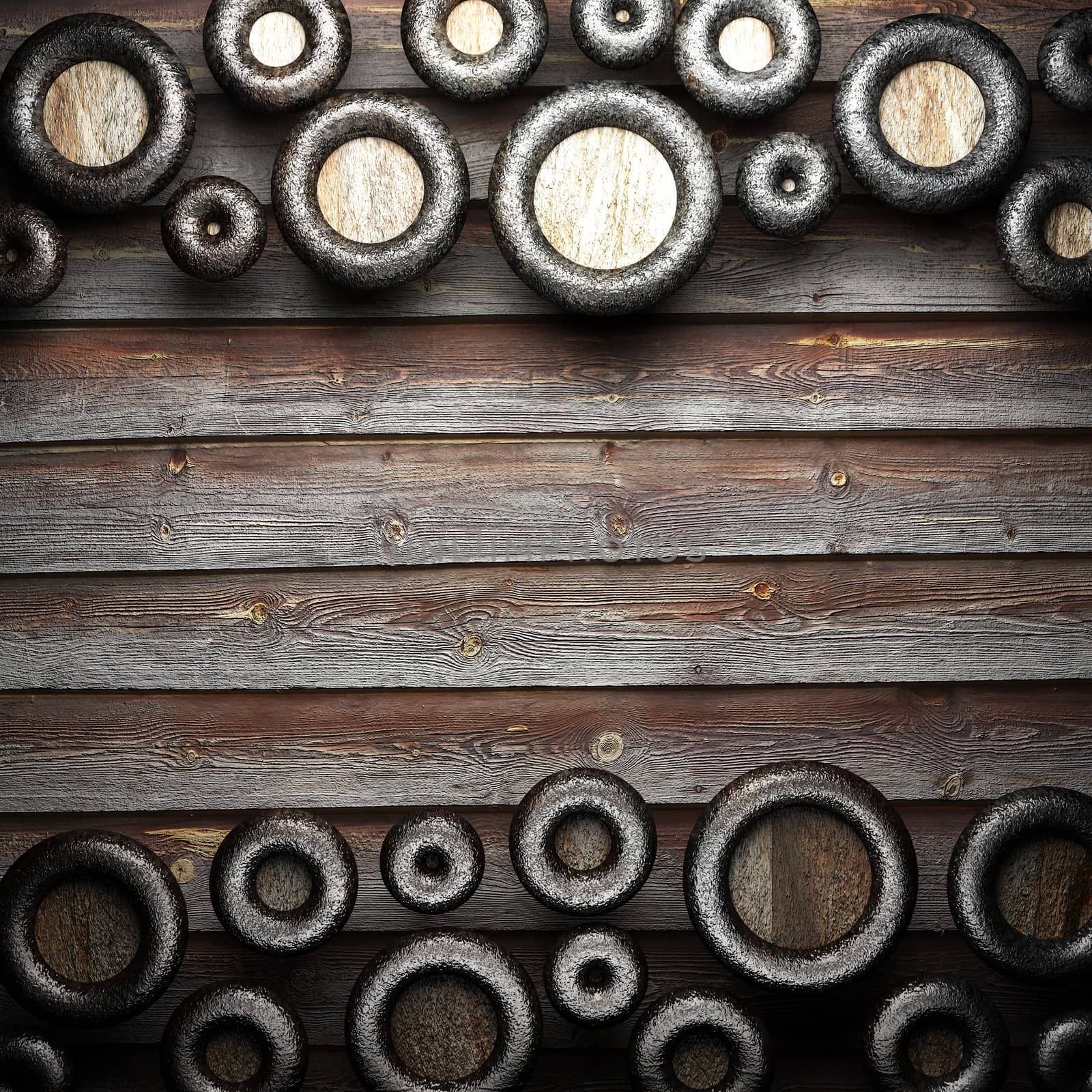 metal on wall made in 3d