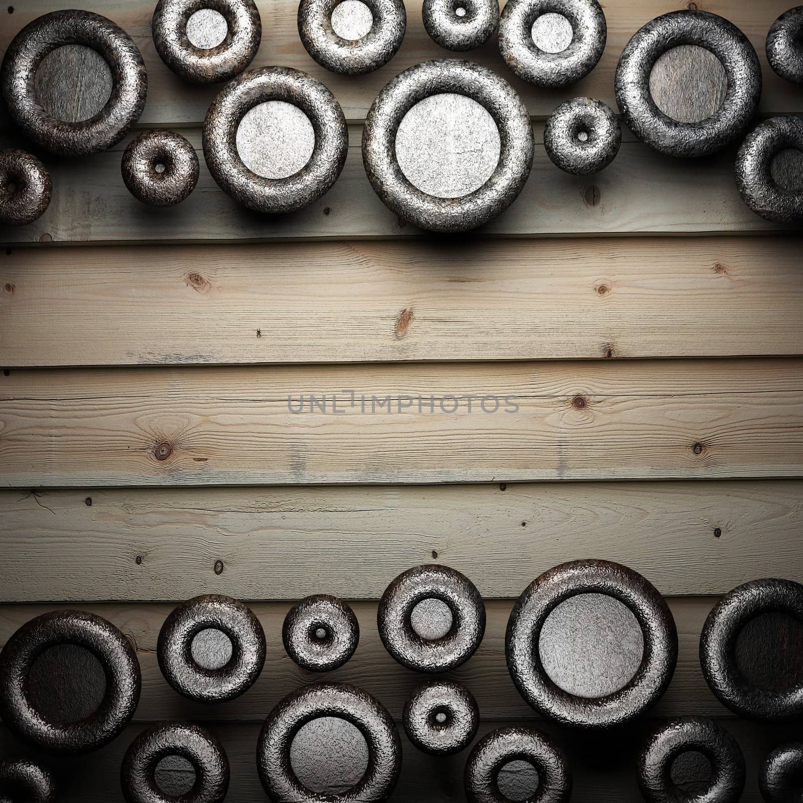 metal on wall made in 3d