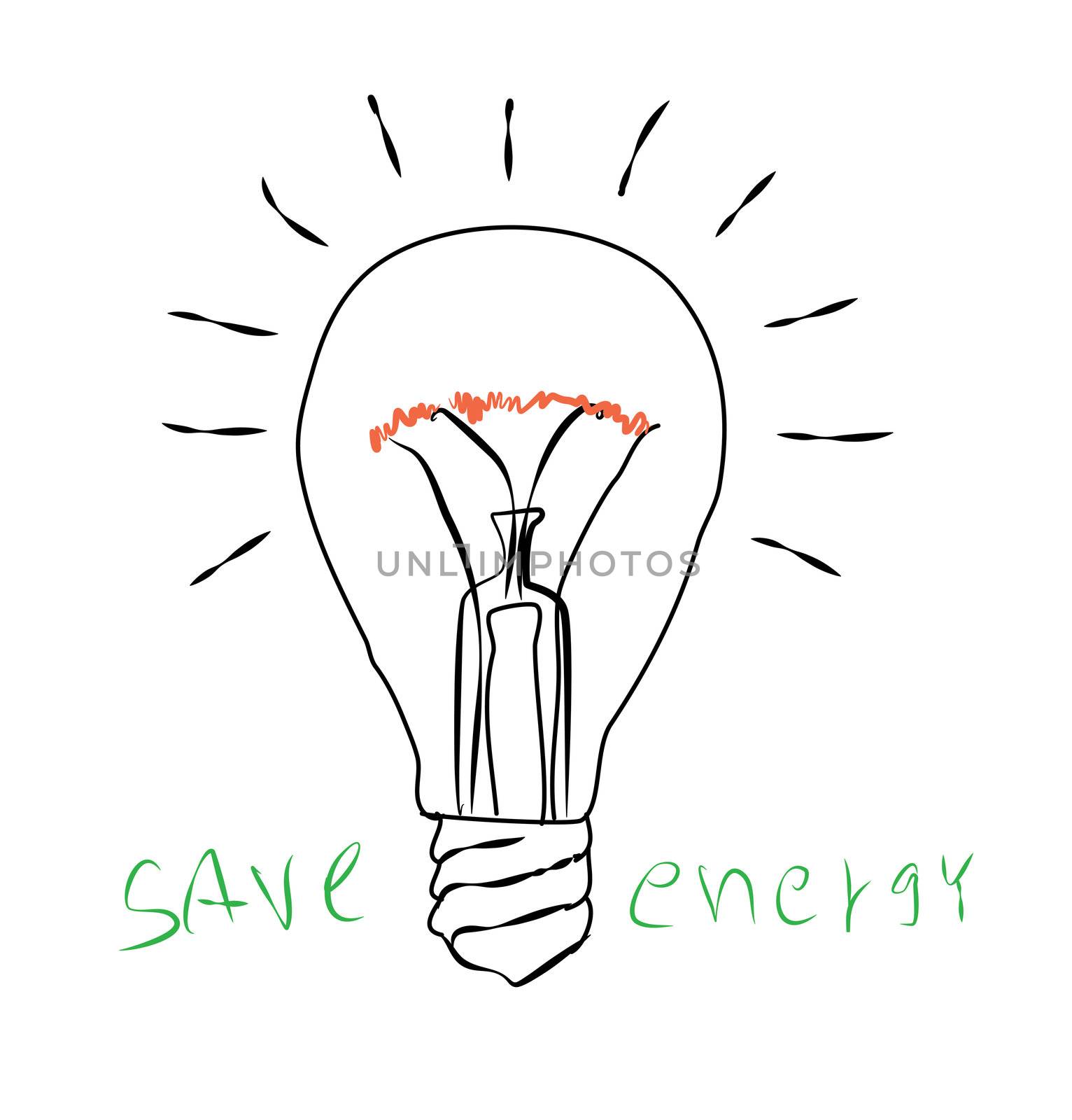 Light bulb icon :save energy by rufous