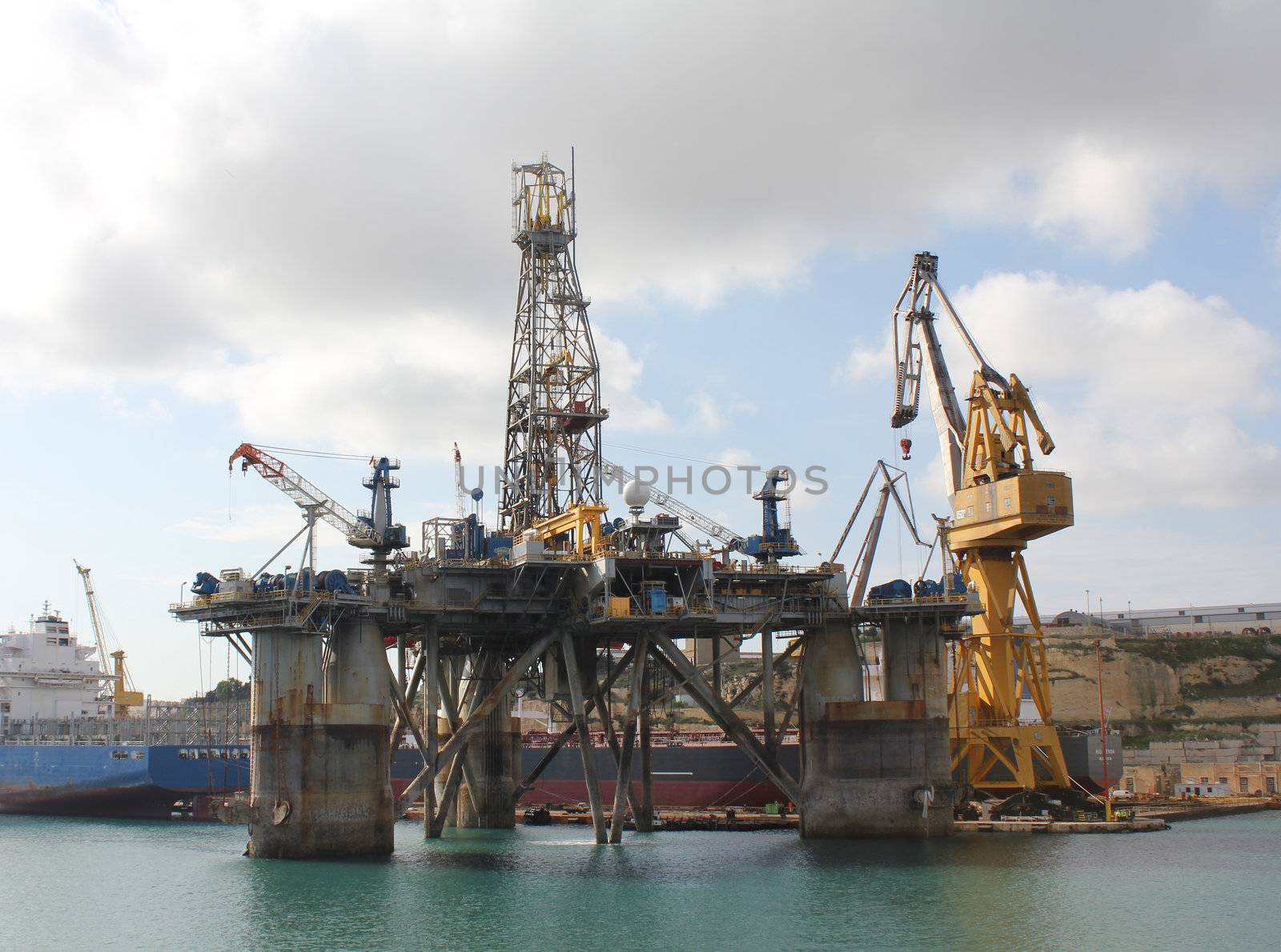 Oil Rig in port