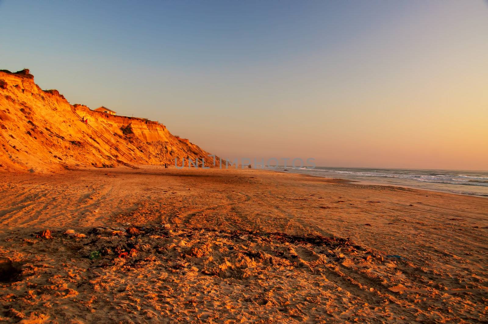 An evening with sunset at a Danish beach