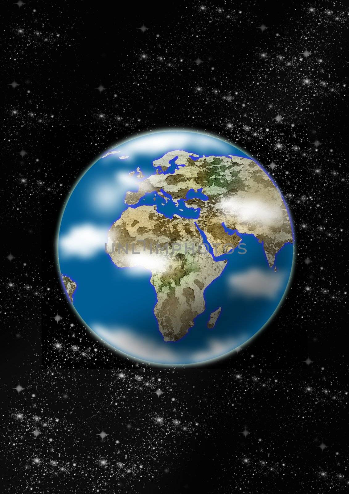earth globe on the space