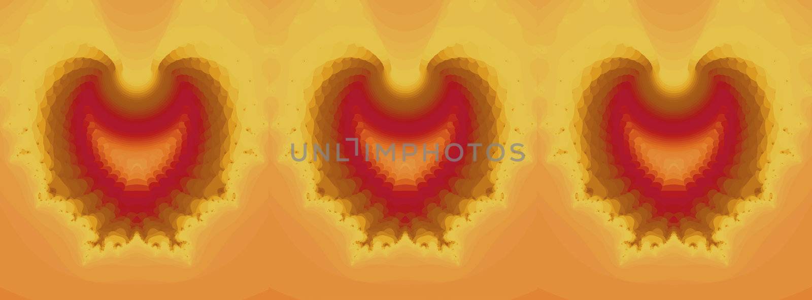 Valentine fractal.  Digital generated graphic fractal.