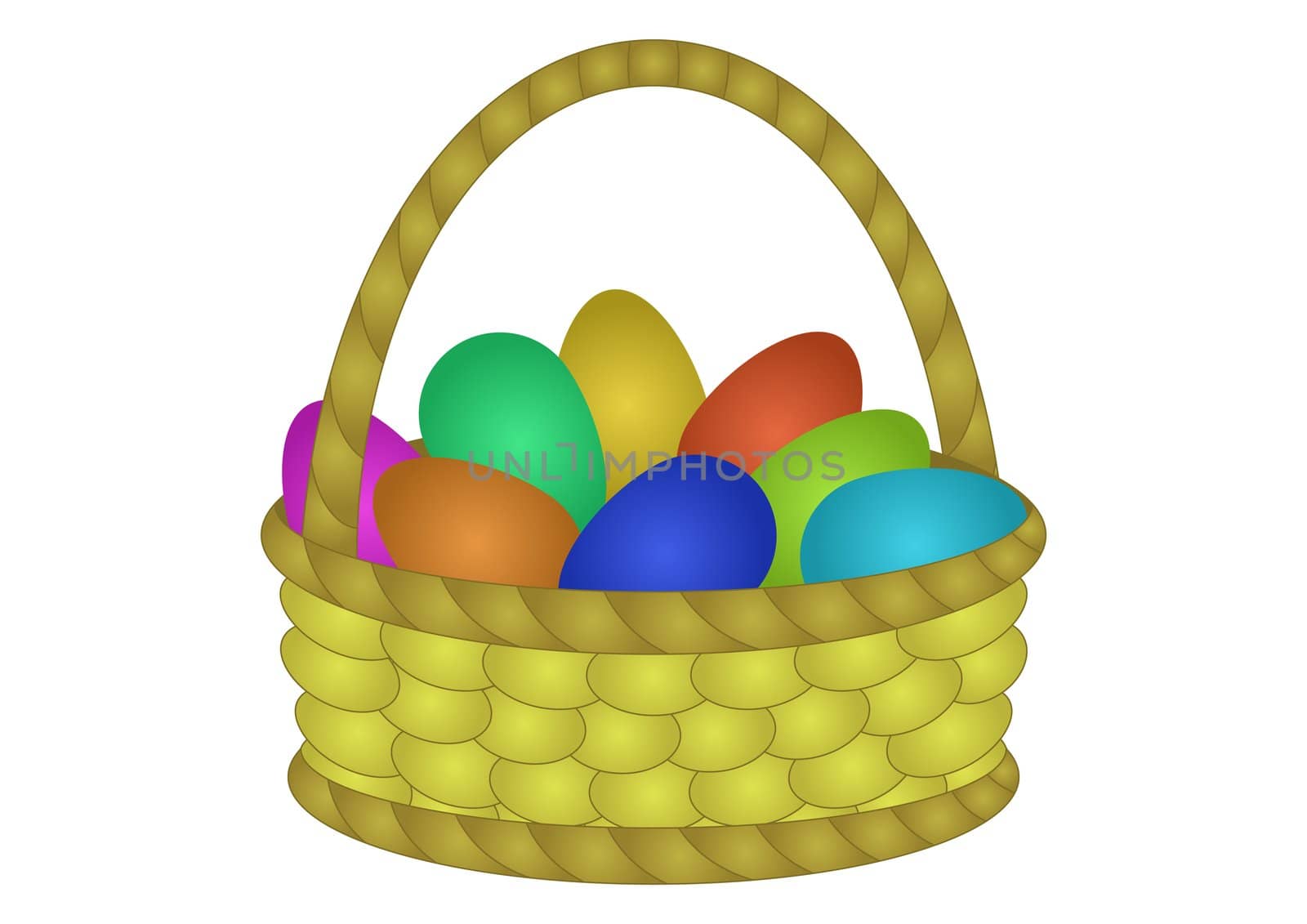 Easter basket with painted eggs by alexcoolok