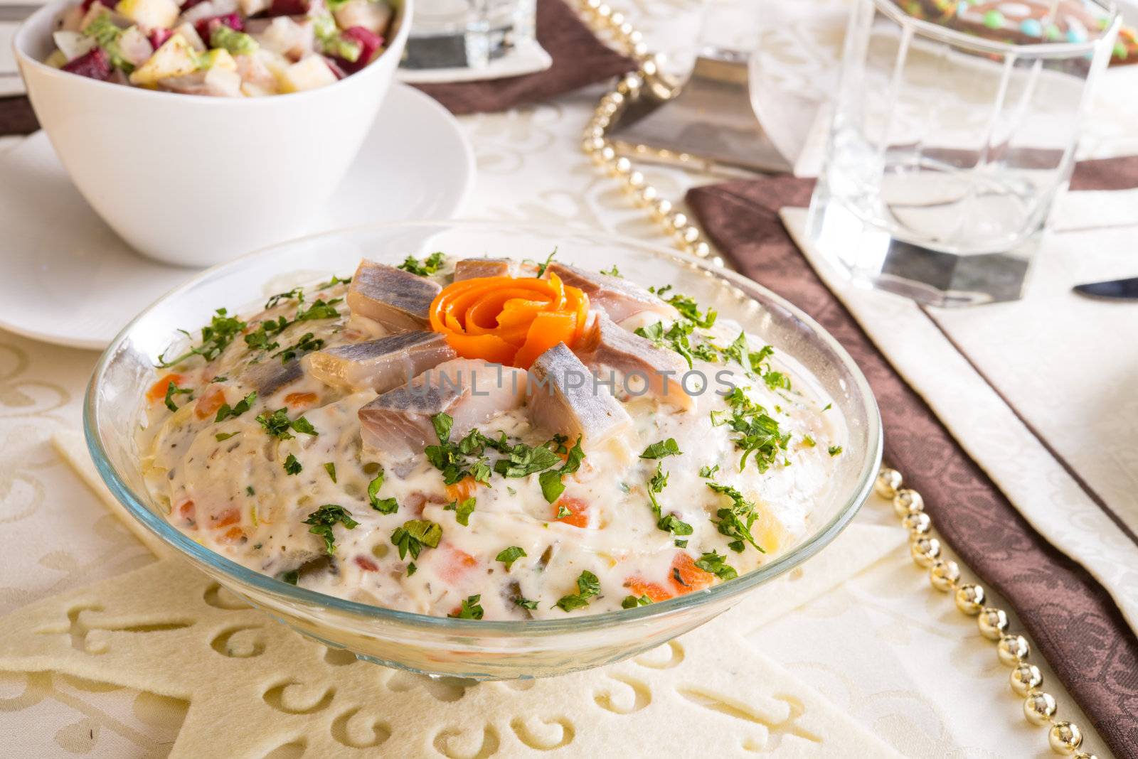 vegetables -  herring salad by Darius.Dzinnik
