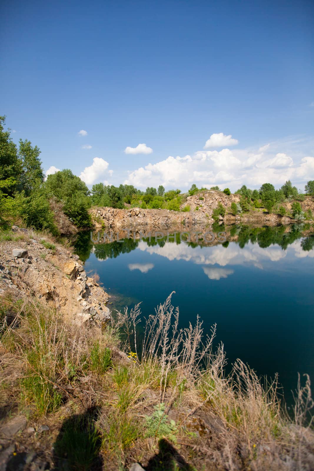 view to the blue lake