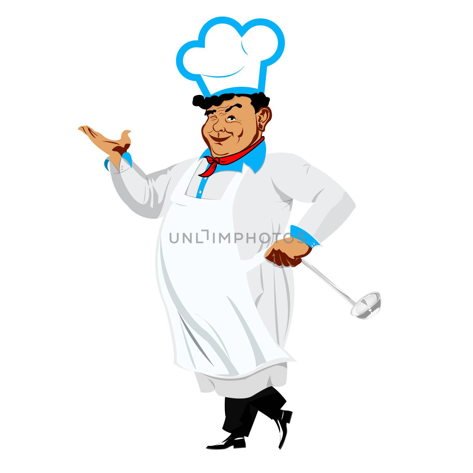 Funny Chef on a white background by sergey150770SV
