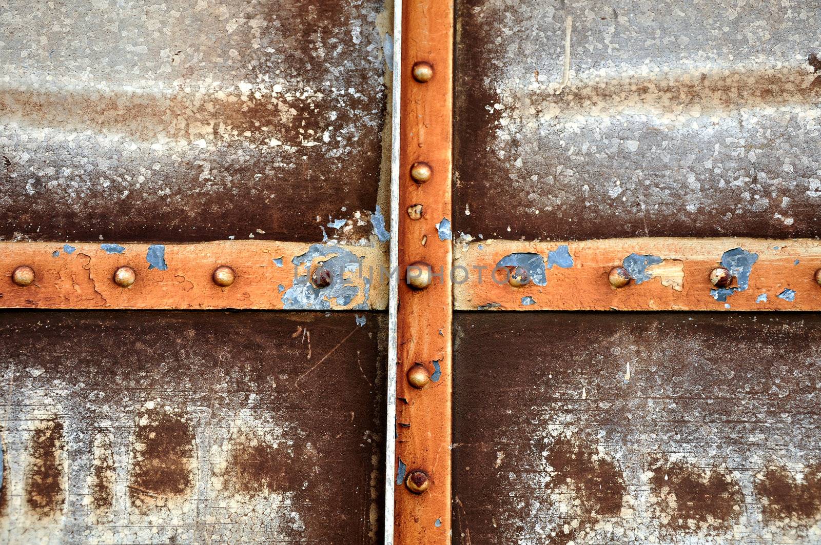 antiquity of iron cross on old galvanize