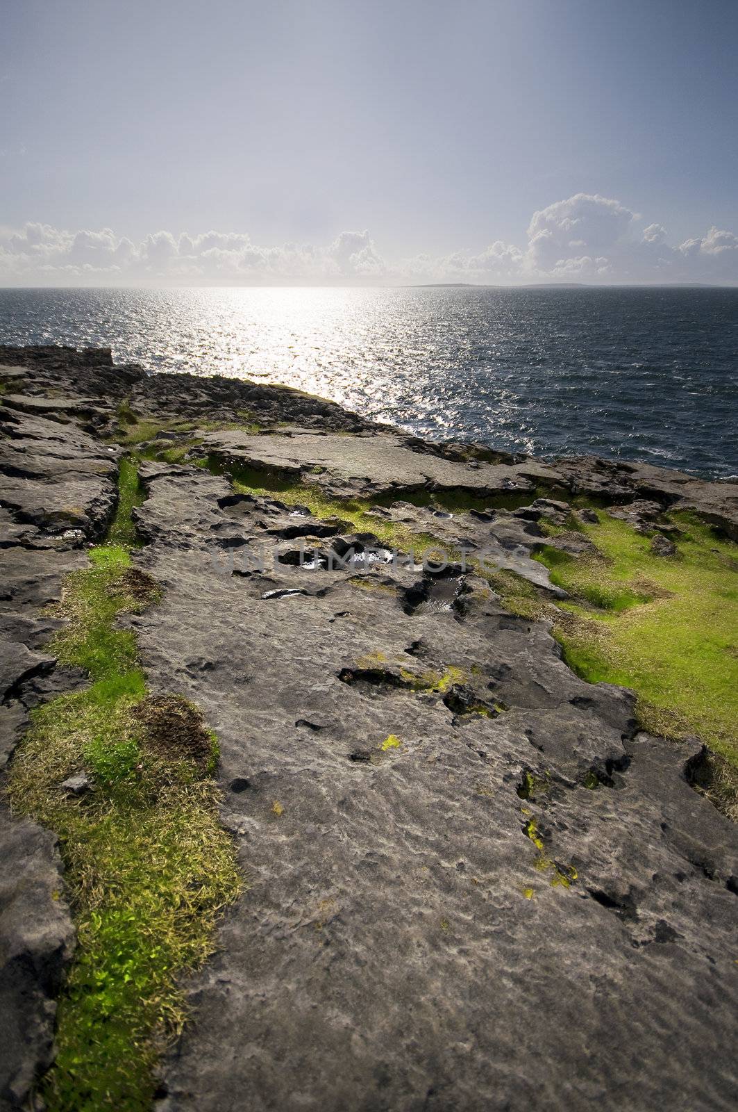 an Ireland landscape with Atlantic Ocean