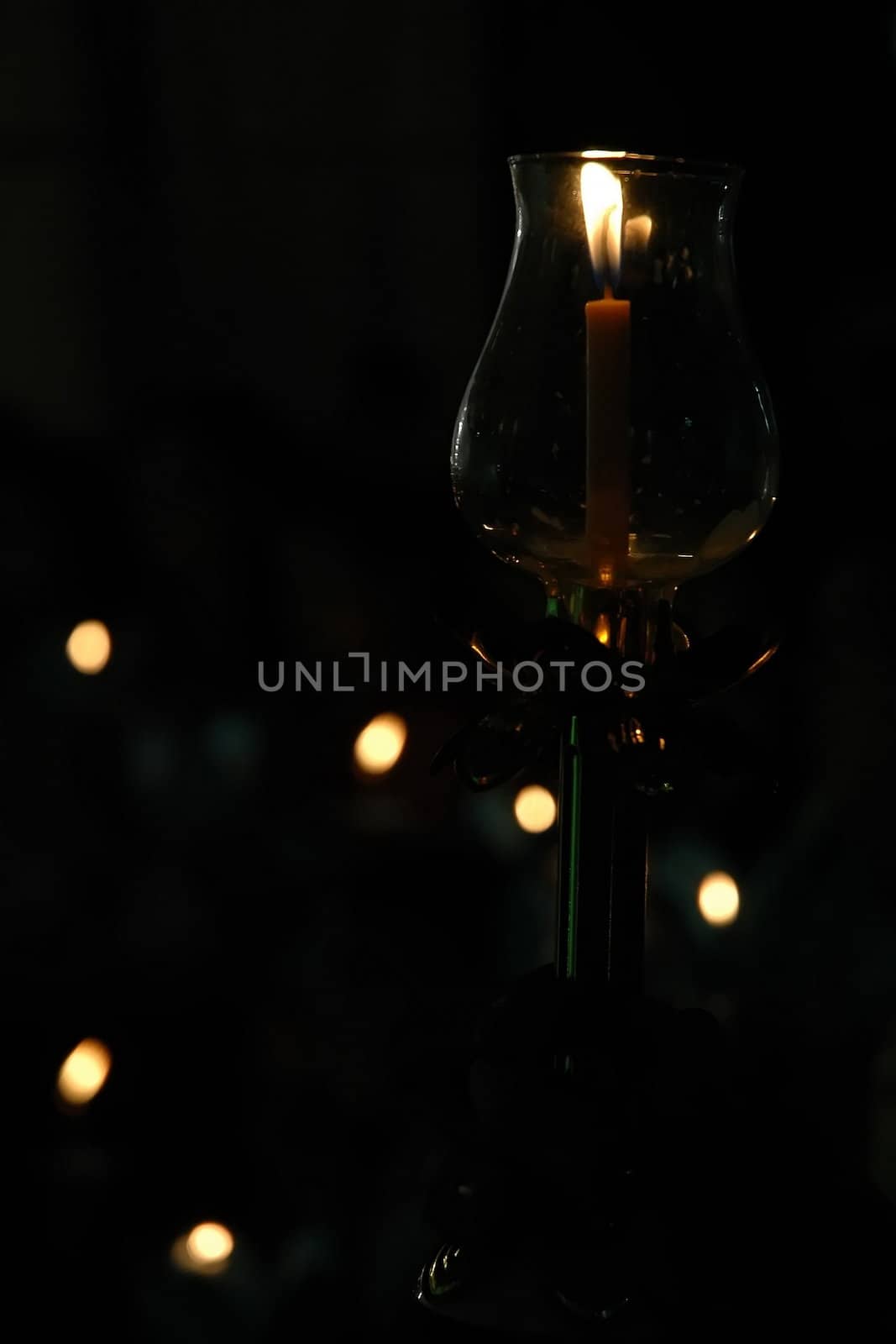 Candles isolated on black background 