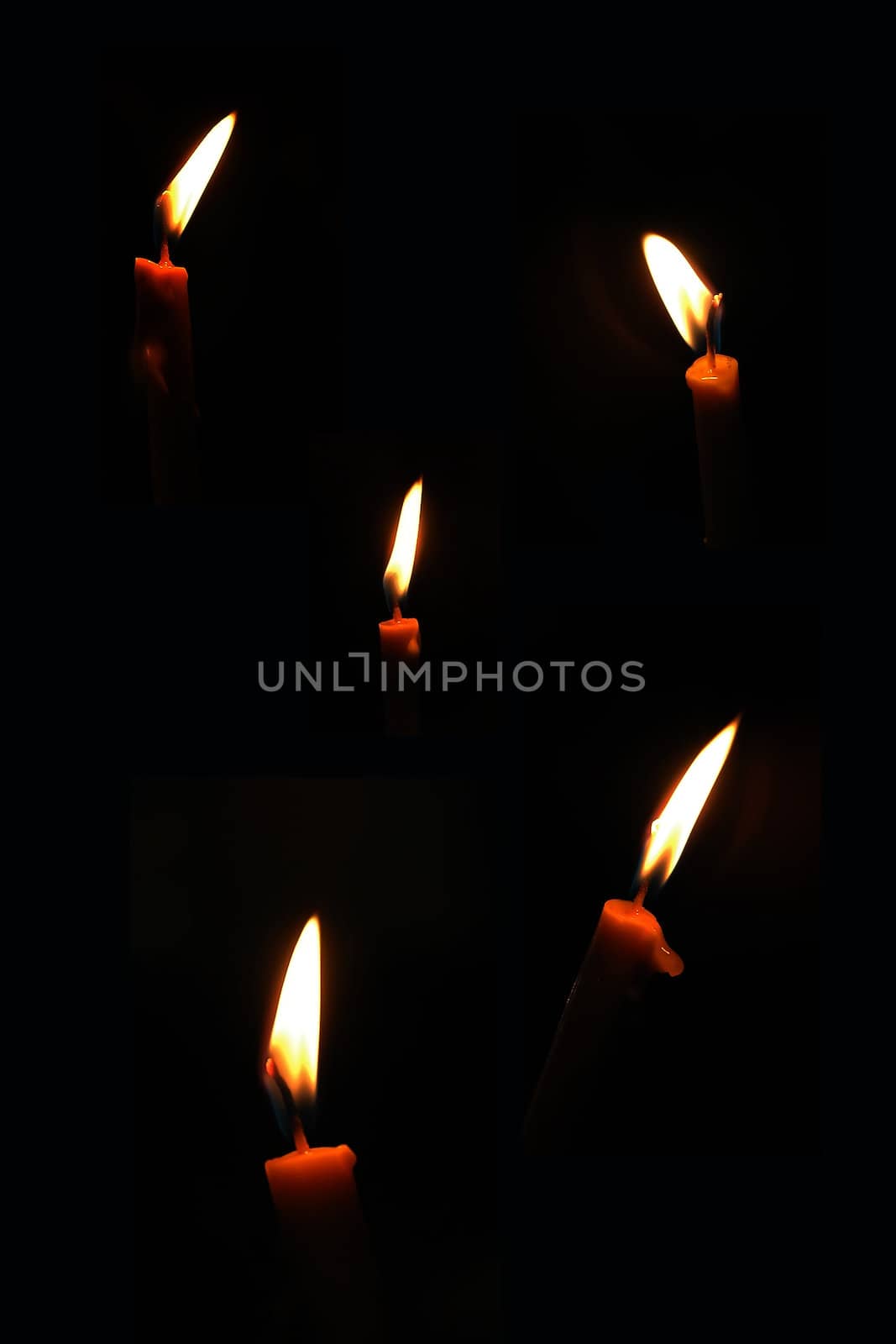 Candles isolated on black background 