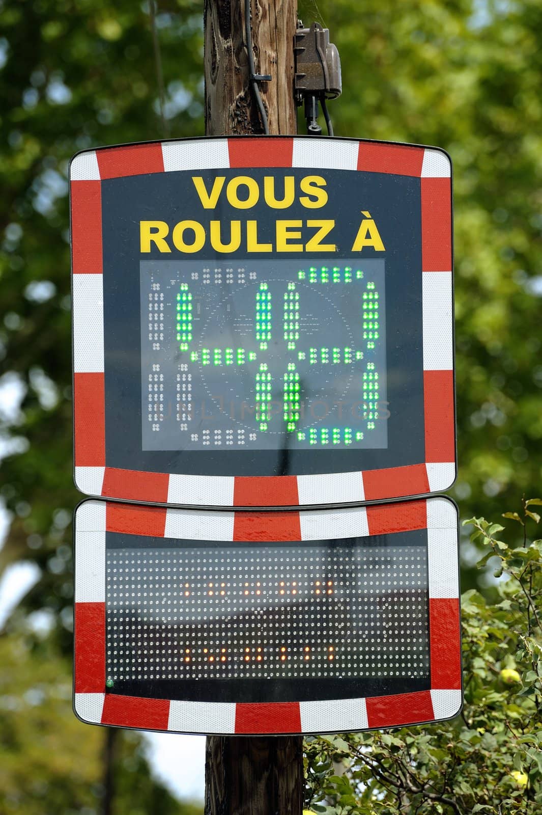 Speed control to inform the motorists their speed.