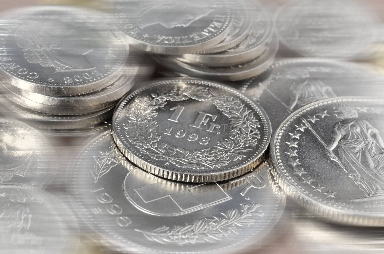 Swiss coins background by Vectorex