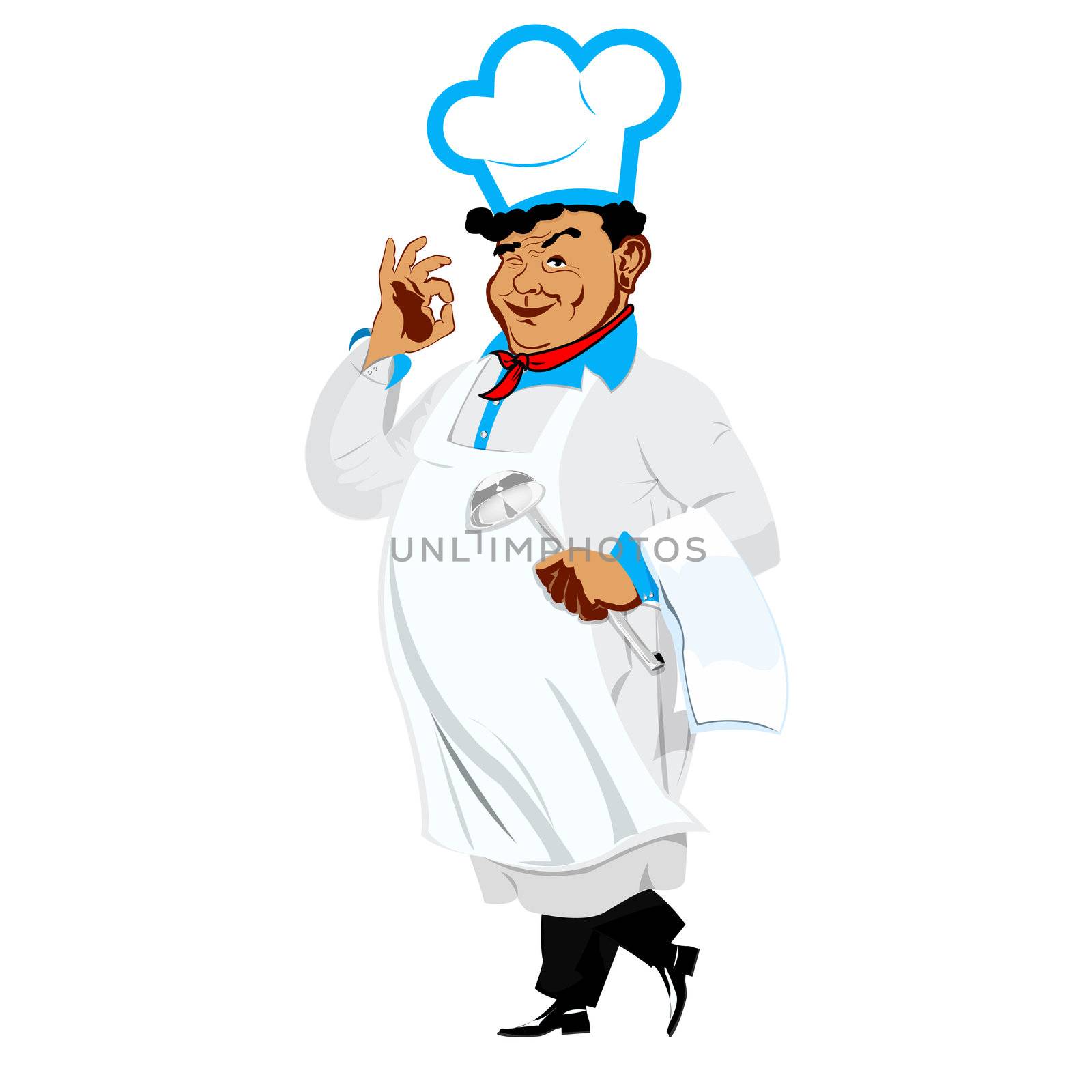 Funny Chef on a white background by sergey150770SV