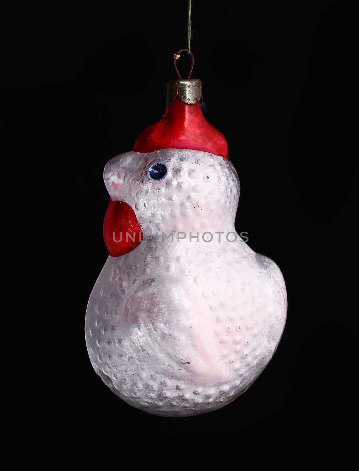 Vintage Christmas ornament  han isolated on black background