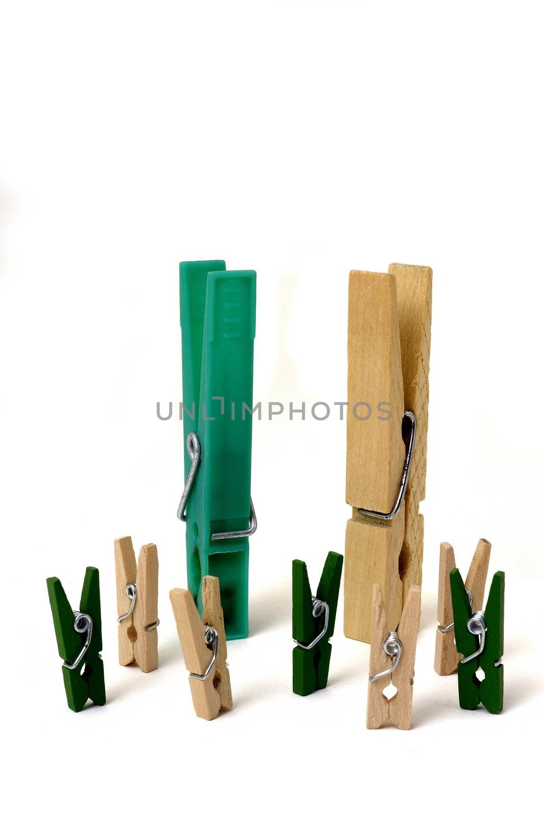 family of clothes pegs
