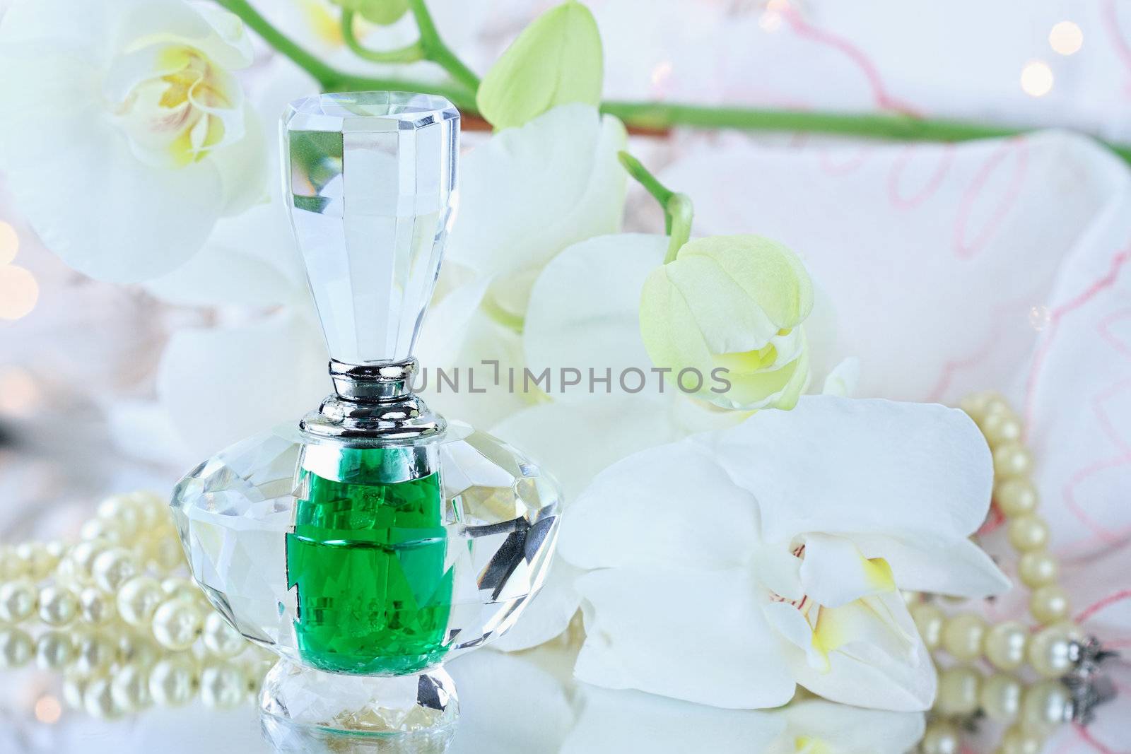 Perfume and white orchids  by StephanieFrey