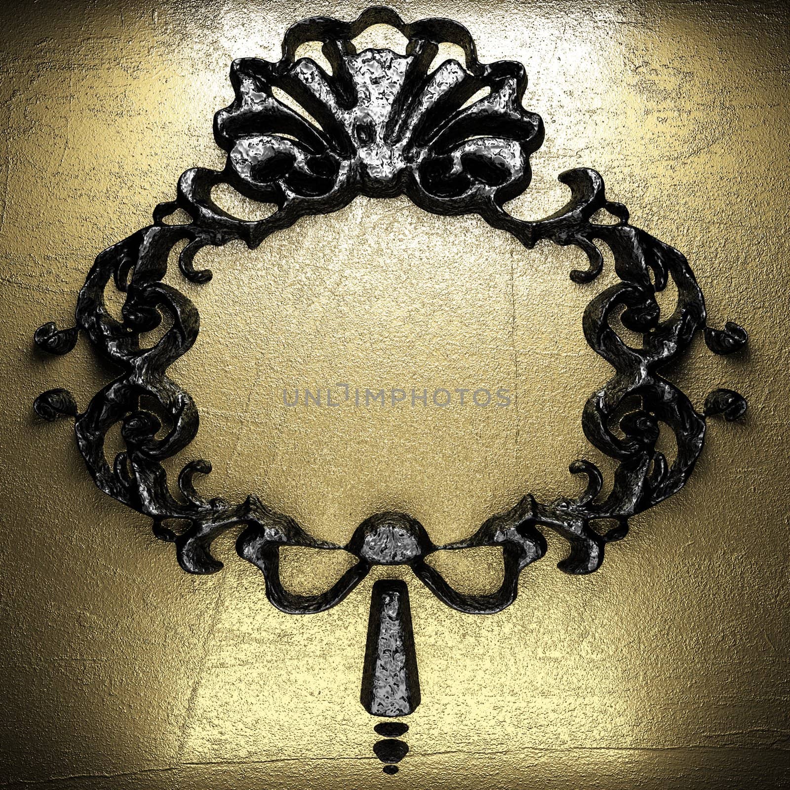vintage iron frame on the wall