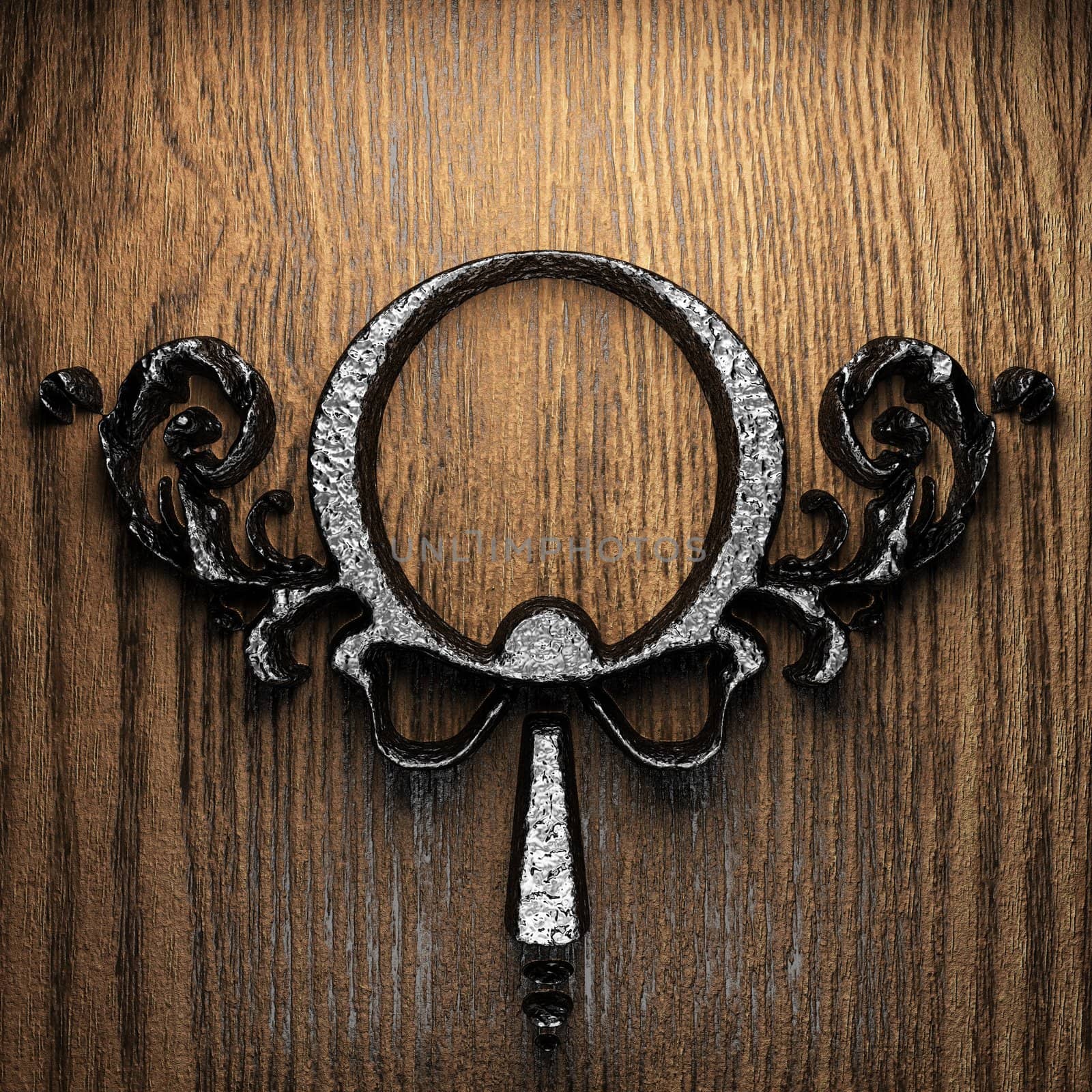 vintage iron frame on the wall