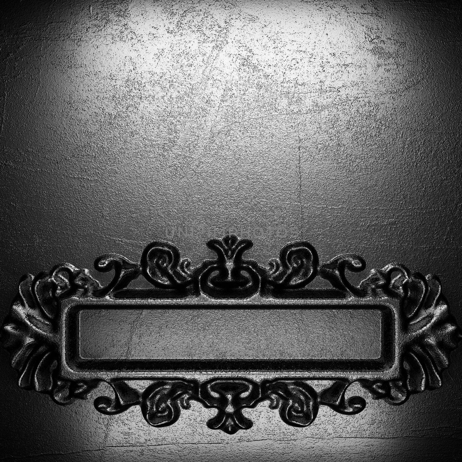 iron vintage ornament on wall