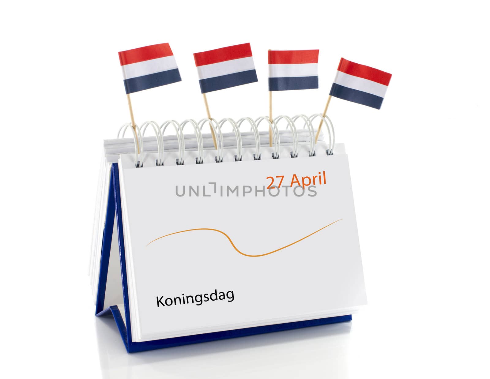 Calendar from the netherlands with kings day on 27 april