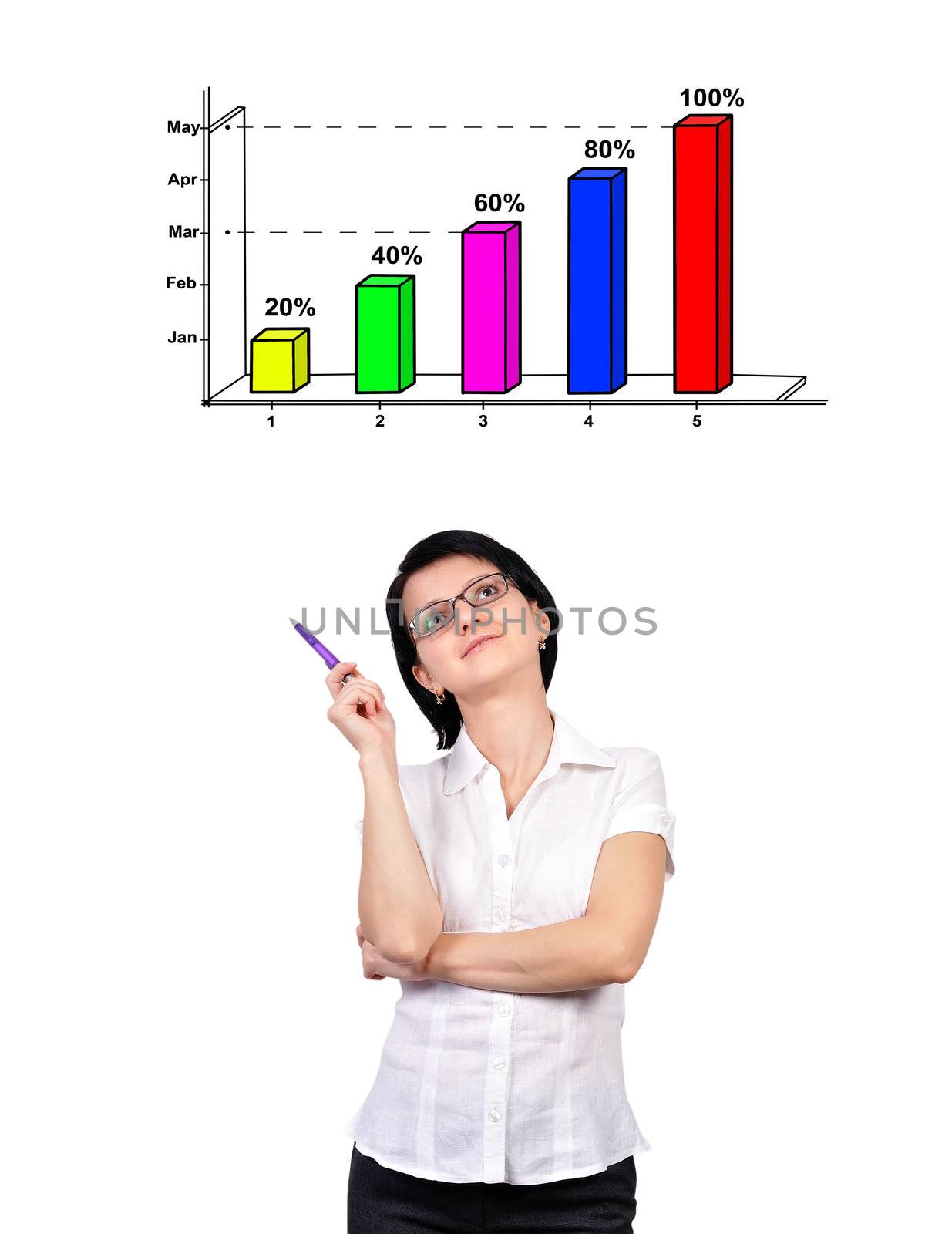 businesswoman and graph by vetkit